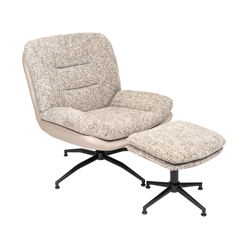 Nieuwe stijl 360-graden stof Swivel Accent Chair/Lounge Chiar/Occasional stoel met Ottomaanse/voetsteun